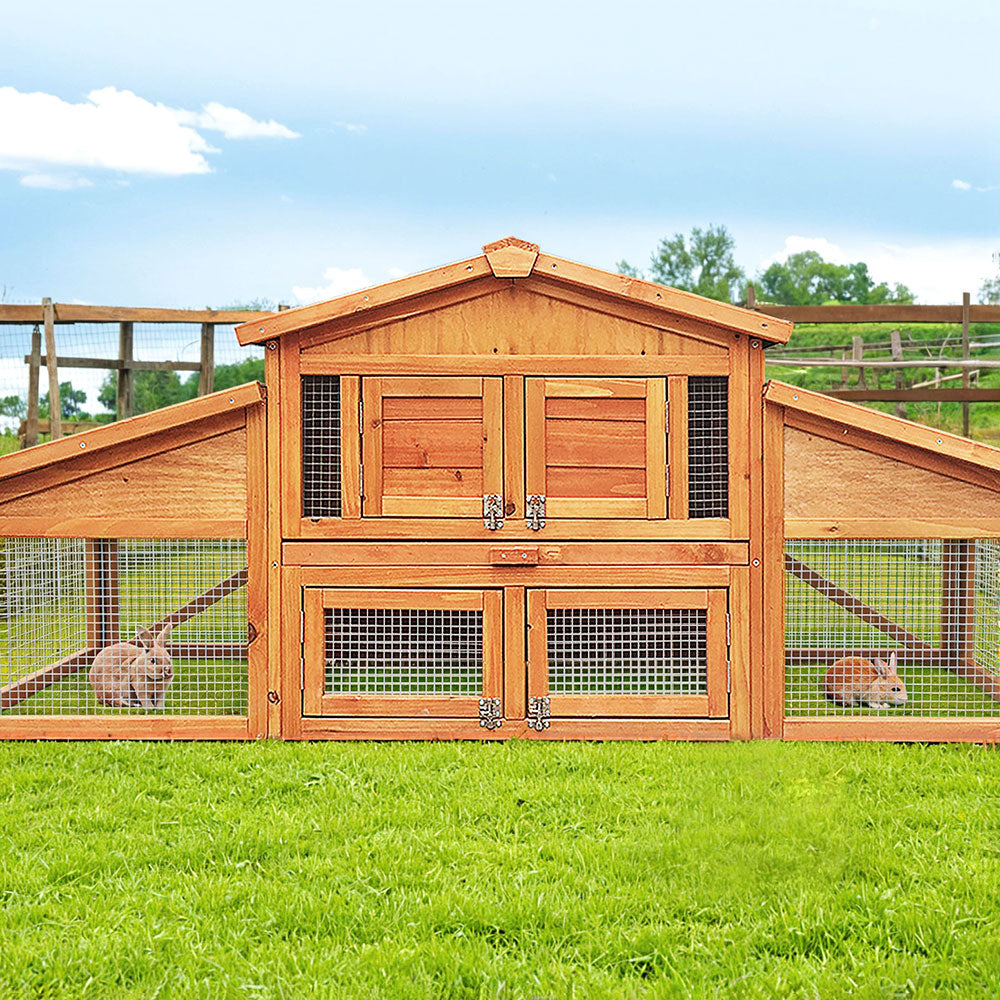 i.Pet Rabbit Hutch Chicken Coop 169cm x 52cm x 72cm Large Wooden