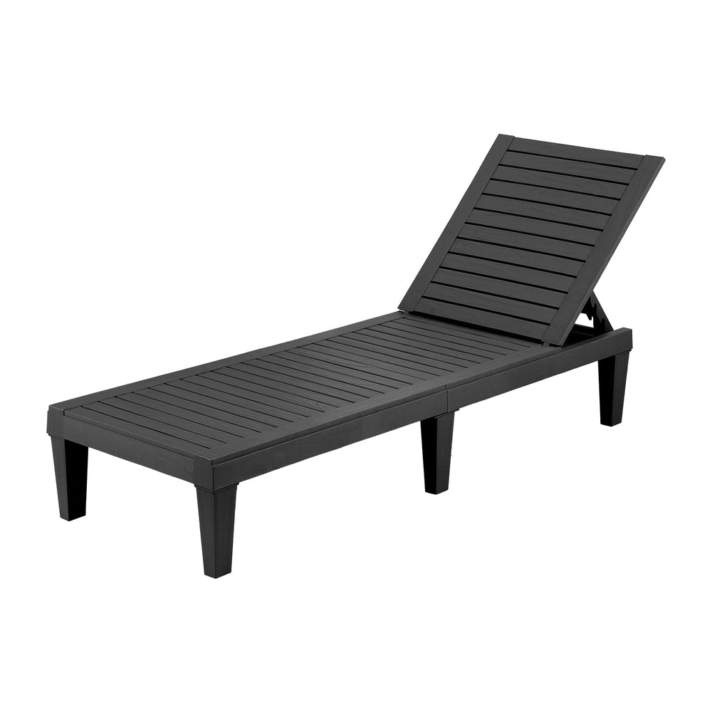 Gardeon Sun Lounger Adjustable Recliner Outdoor Chair Black