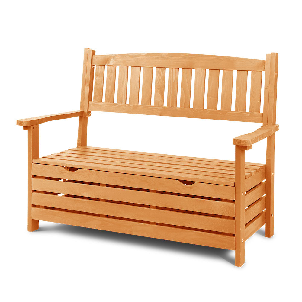 Gardeon 2 Seat Outdoor Storage Bench Wooden Garden Chair Timber