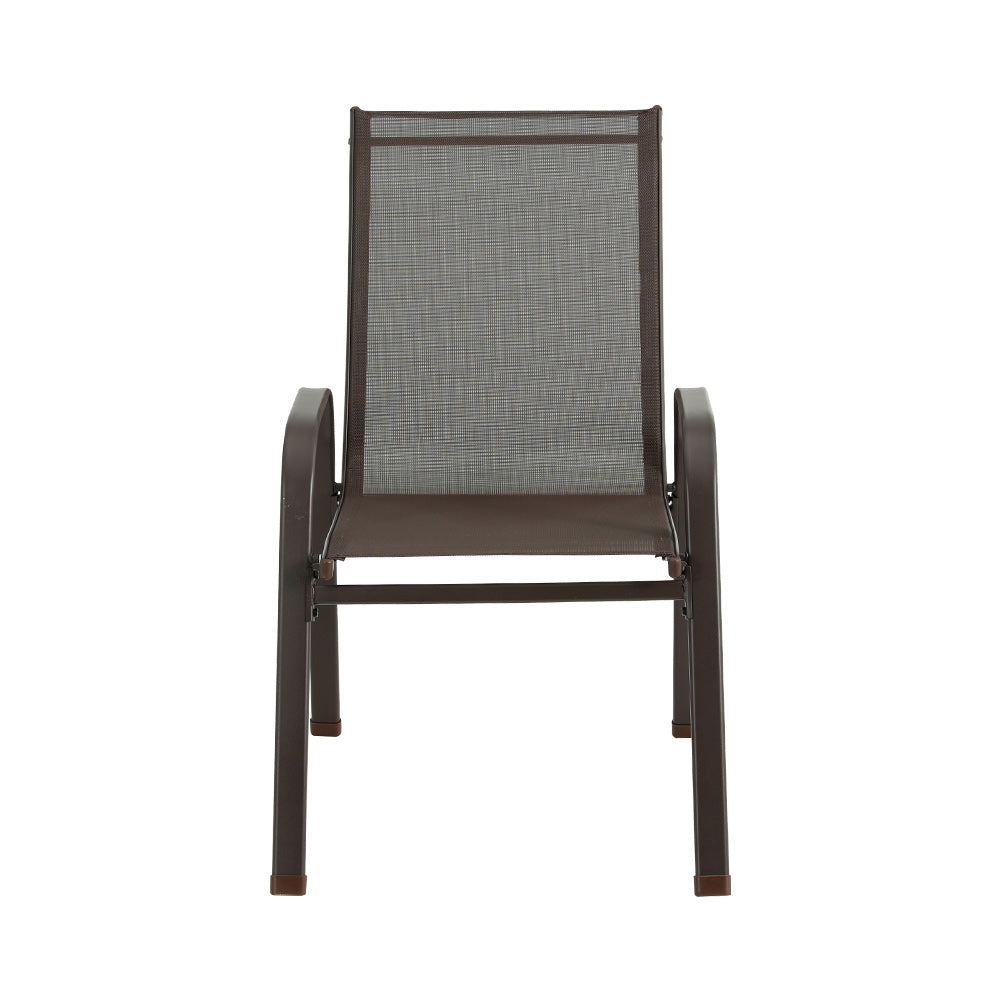 Gardeon 6PC Outdoor Stackable Dining Chairs Brown