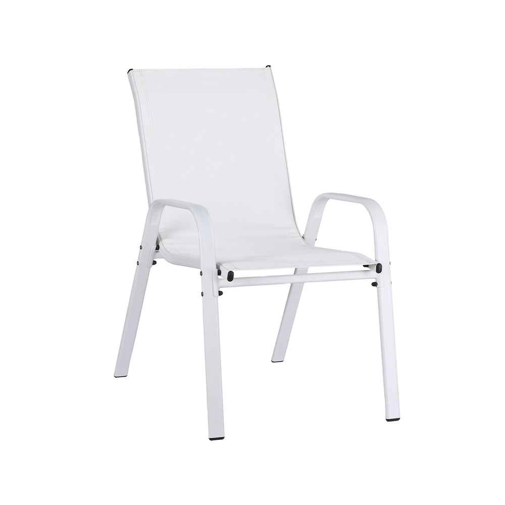 Gardeon 4PC Outdoor Stackable Lounge Chairs White