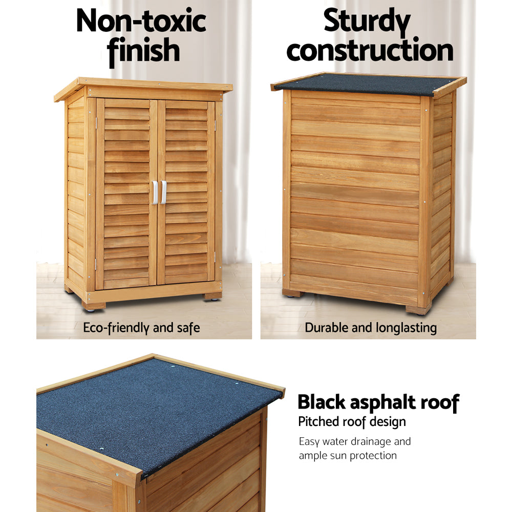 Gardeon Wooden Outdoor Storage Cabinet Adjustable Shelf
