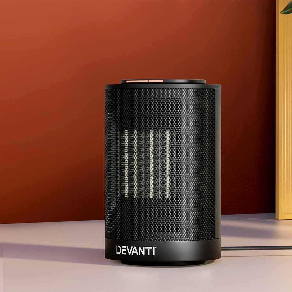Devanti 1200W Electric Fan Heater Black