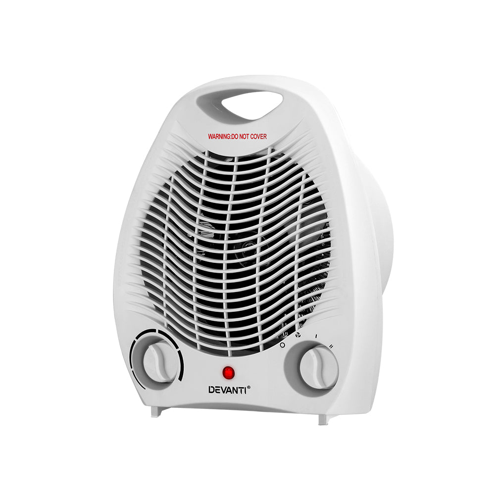 Devanti 2000W Electric Fan Heater White