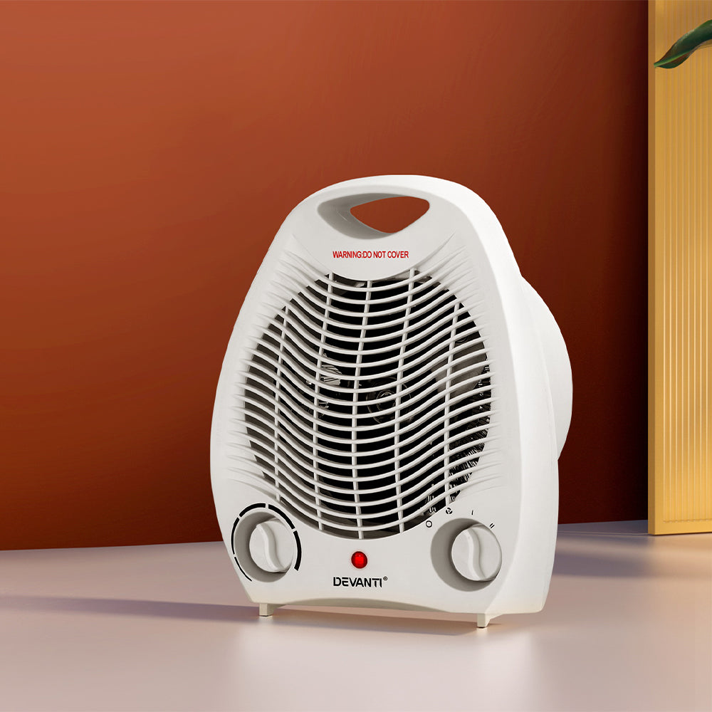 Devanti 2000W Electric Fan Heater White