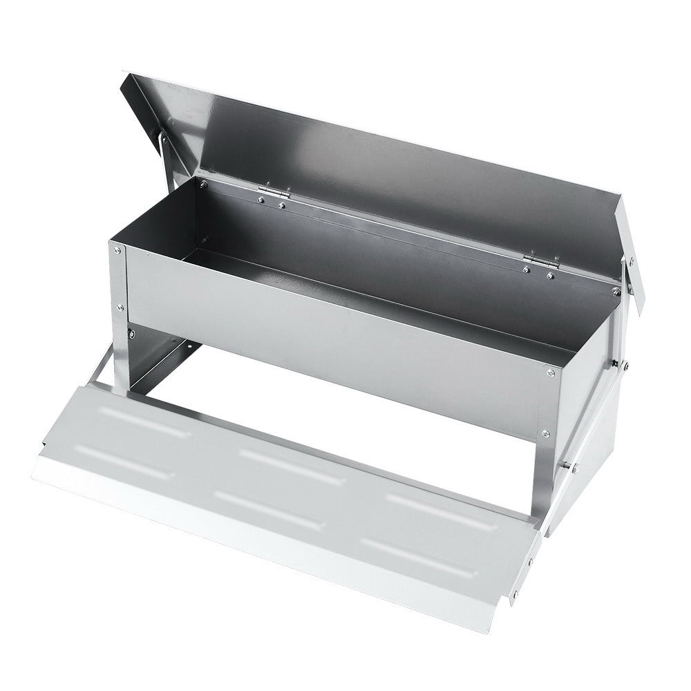 Giantz 5KG Automatic Chicken Feeder Galvanized Steel Silver