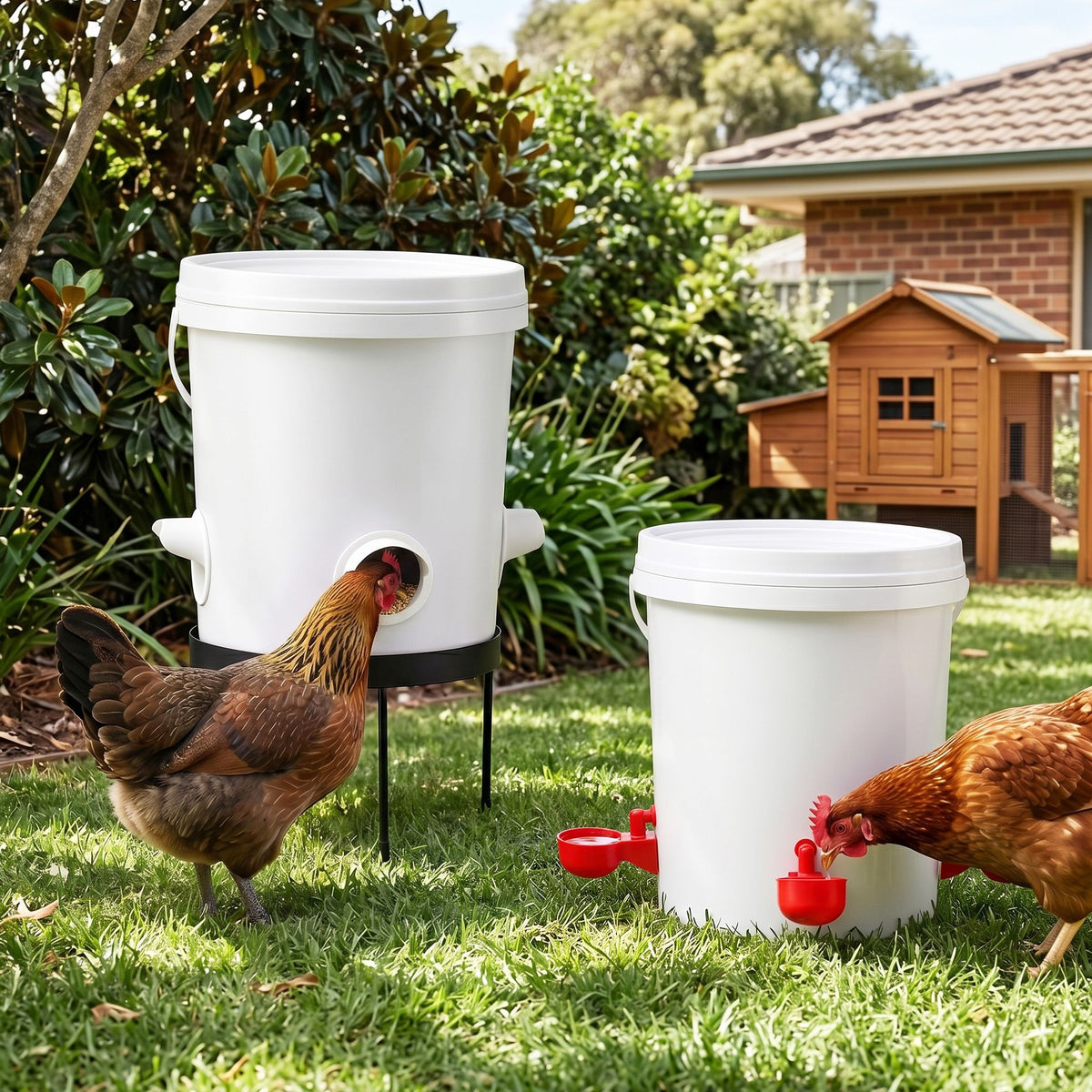 Giantz Chicken Feeder and Waterer Set 20L Automatic Poultry Dispenser