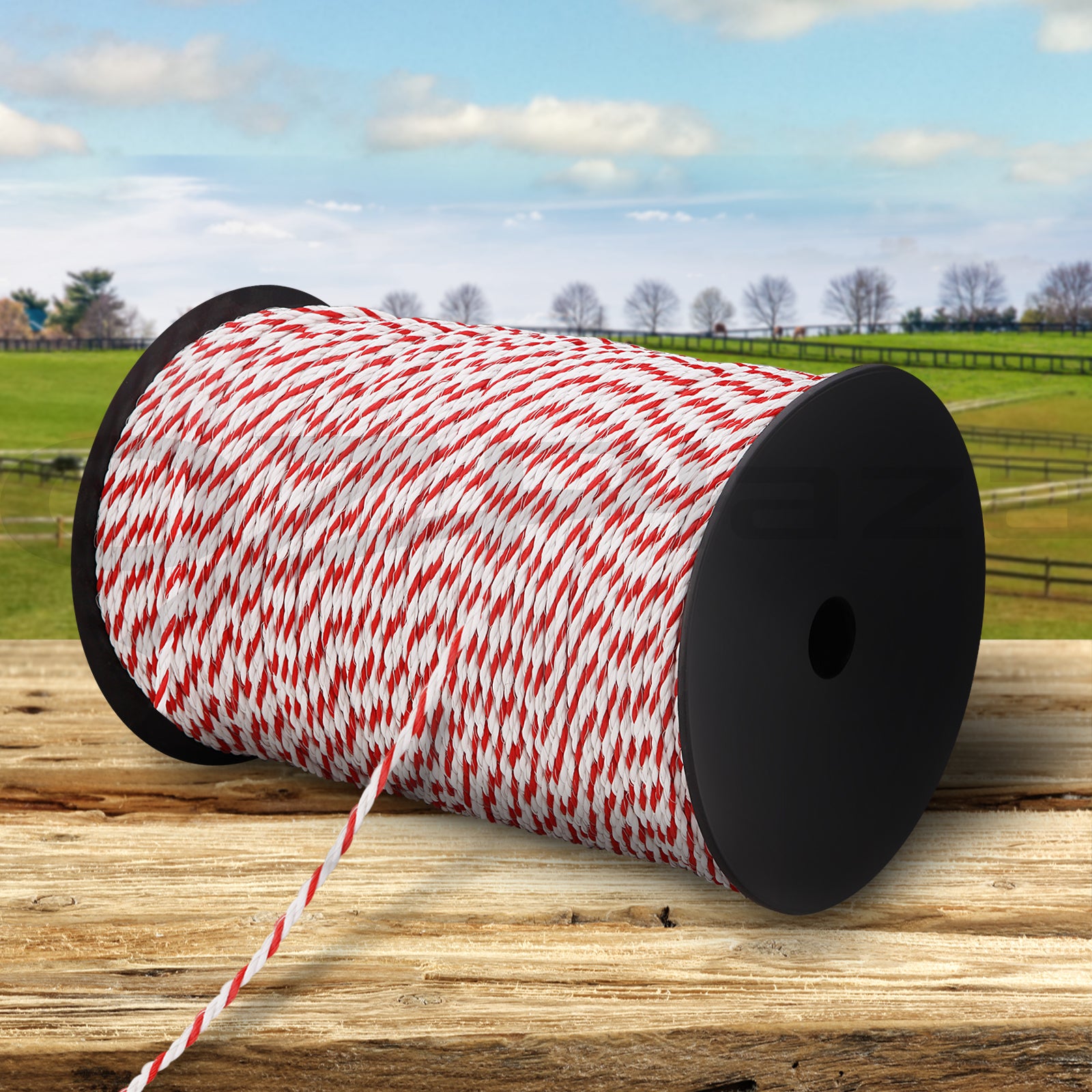 Giantz 500m Electric Fence Poly Rope Red & White