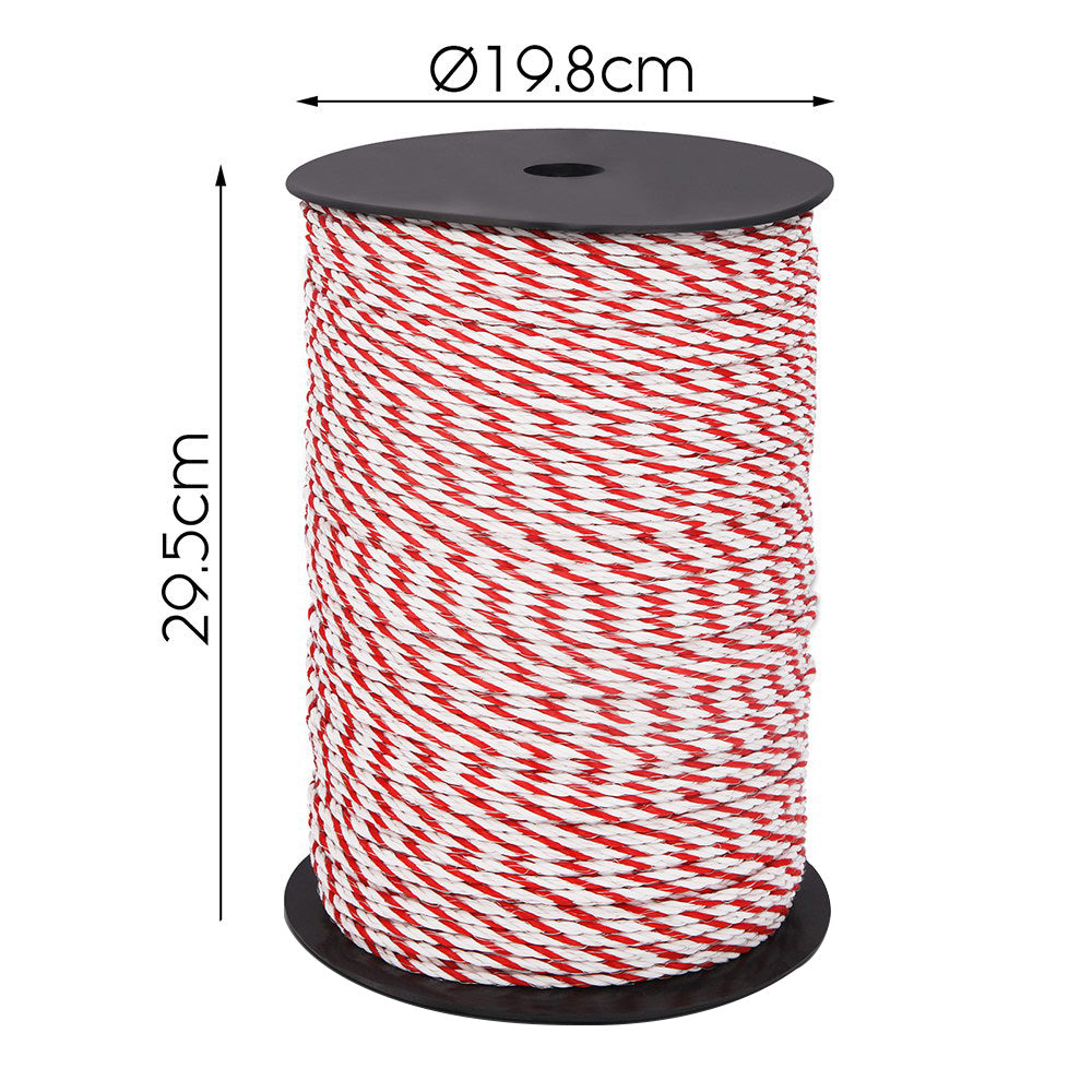 Giantz 1000M Electric Fence Poly Rope Red/White