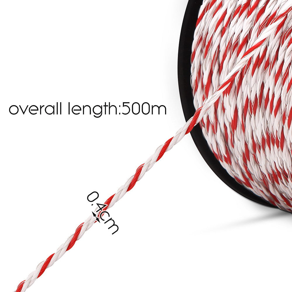 Giantz 1000M Electric Fence Poly Rope Red/White