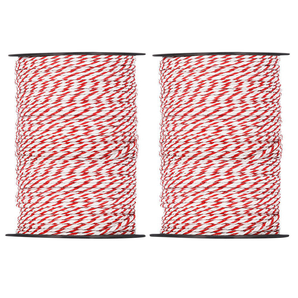 Giantz 1000M Electric Fence Poly Rope Red/White