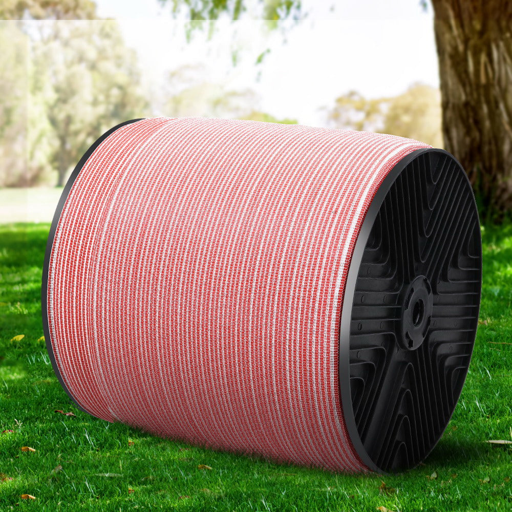 Giantz 2000M Polytape Electric Fence Red White
