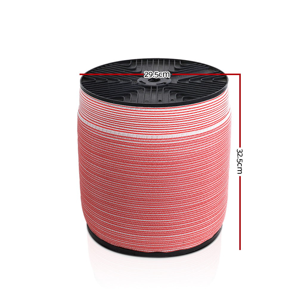 Giantz 2000M Polytape Electric Fence Red White