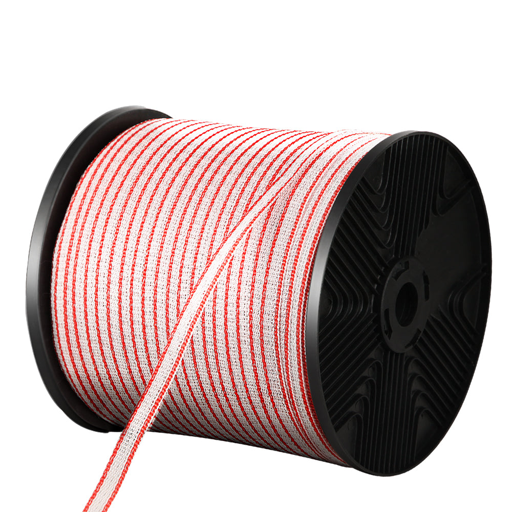 Giantz 400M Electric Fence Polytape Red/White Livestock Insulator