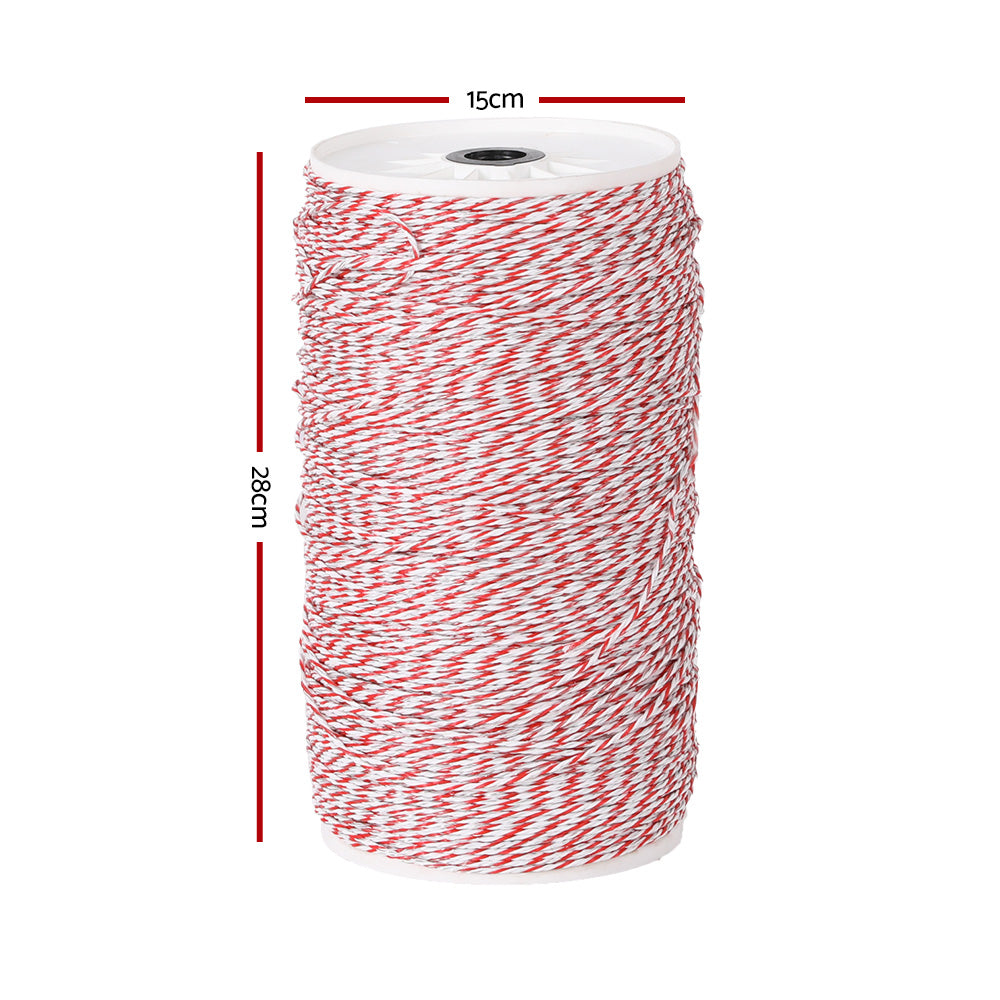 Giantz 1000m Poly Wire Electric Fence Red/White