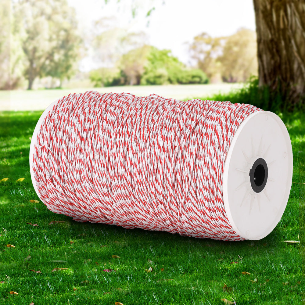 Giantz 1000m Poly Wire Electric Fence Red/White