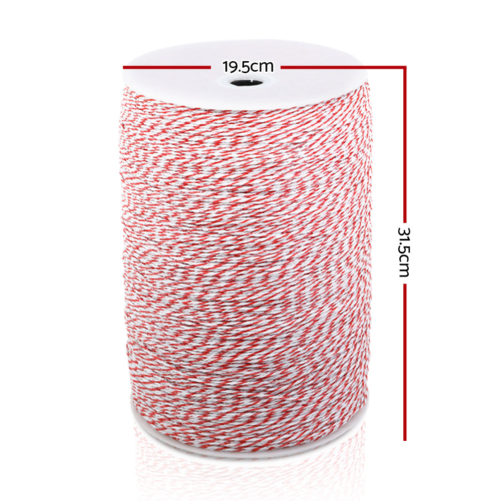 Giantz 2000M Electric Fence Poly Wire Red & White