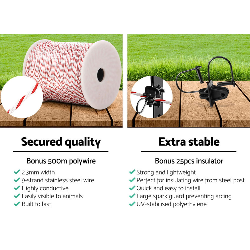 Giantz 500M Polytape Electric Fence Red & White