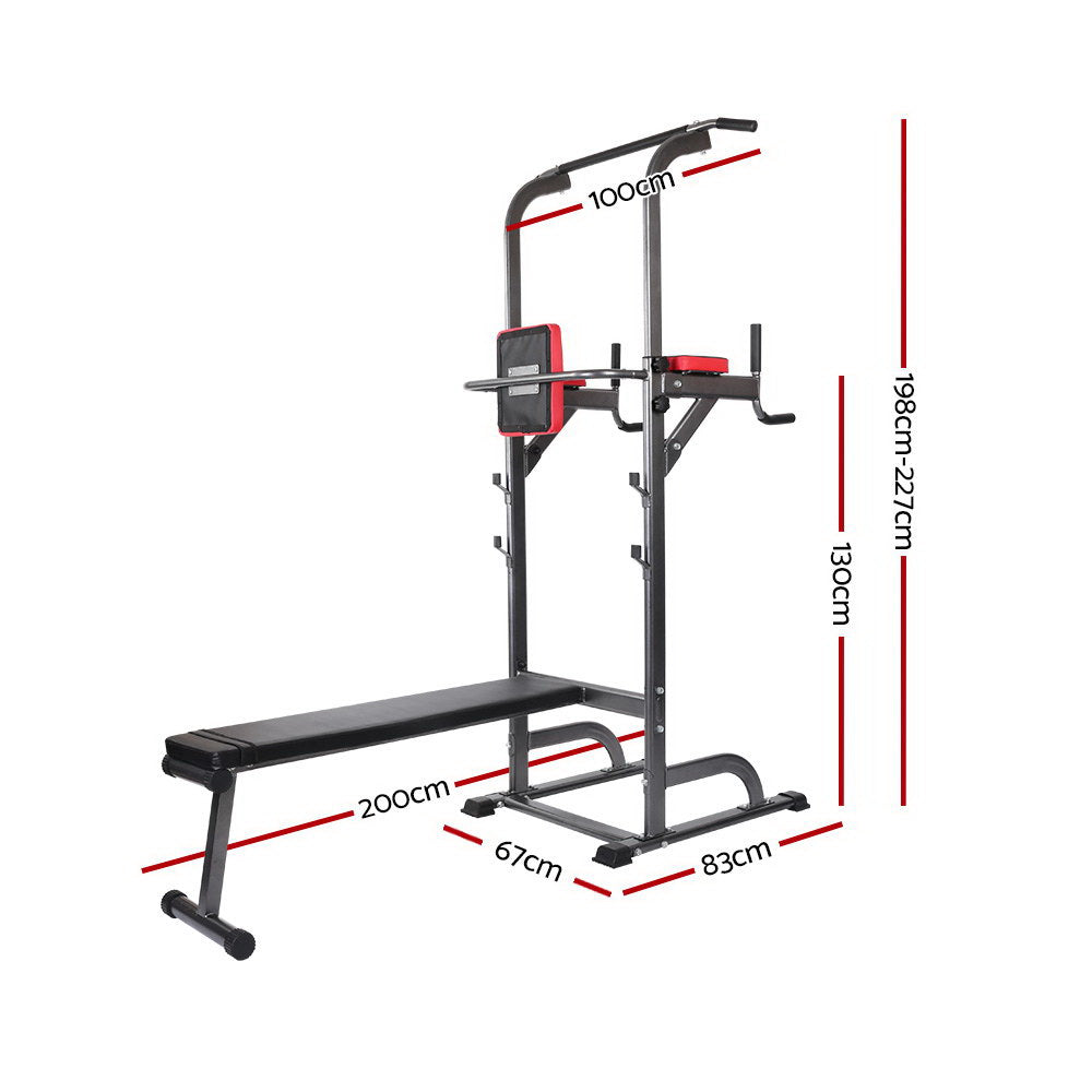 Everfit 380kg Multi-Function Gym Tower Grey