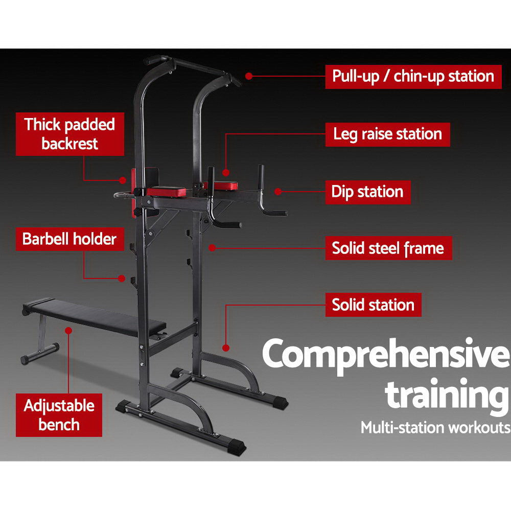 Everfit 380kg Multi-Function Gym Tower Grey