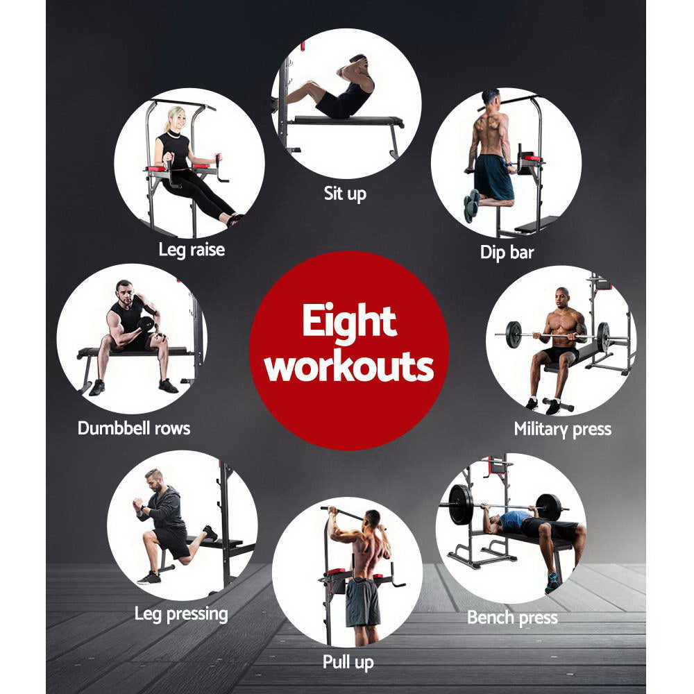 Everfit 380kg Multi-Function Gym Tower Grey
