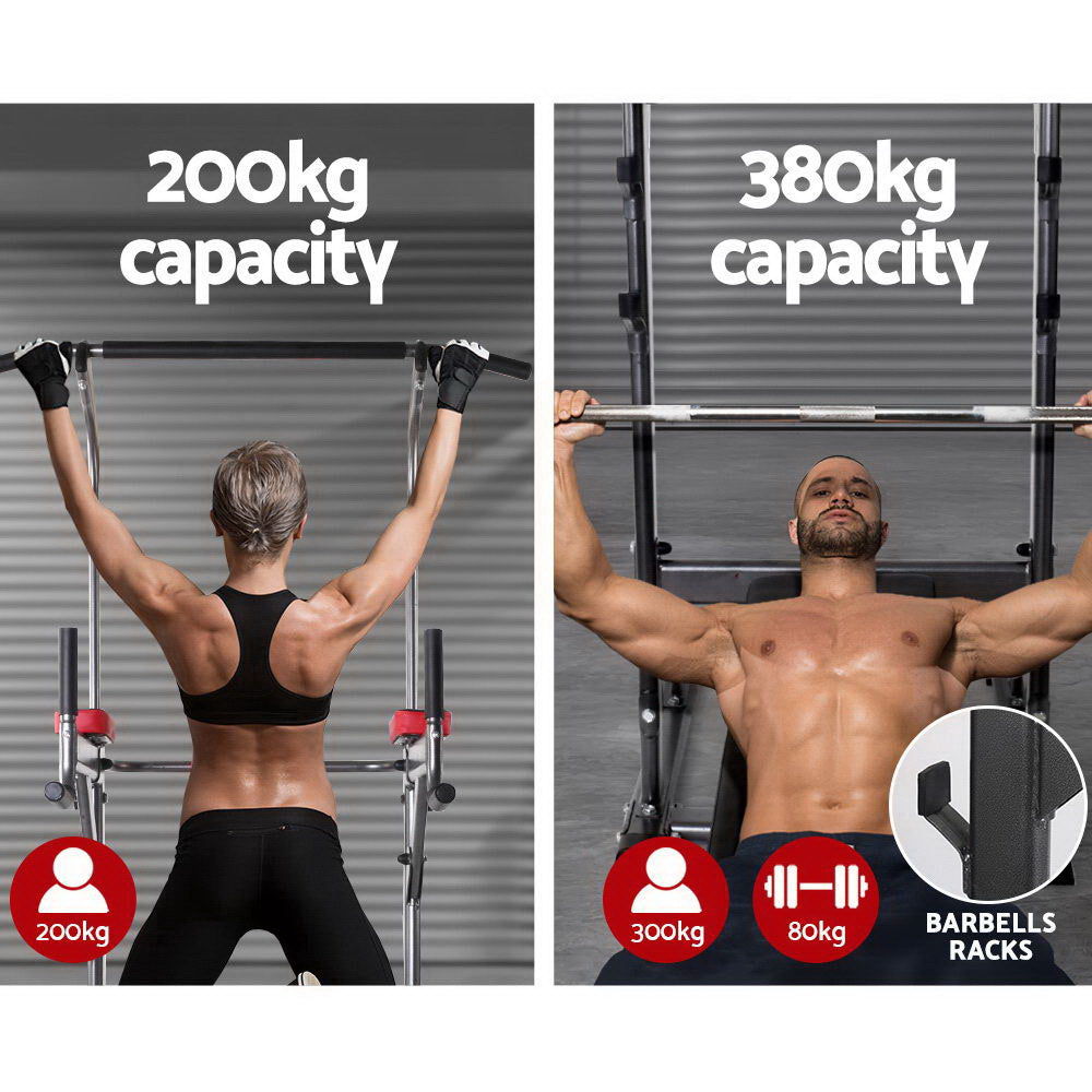 Everfit 380kg Multi-Function Gym Tower Grey