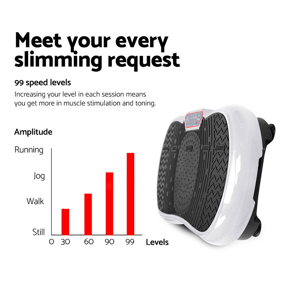 Everfit Vibration Platform Machine Home Fitness White