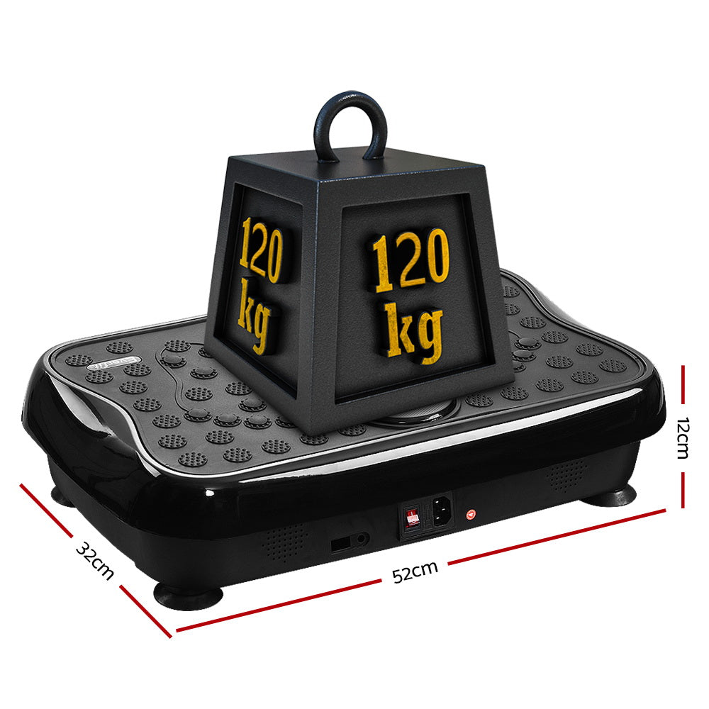 Everfit Vibration Platform Machine Black Home Gym with Resistance Ropes