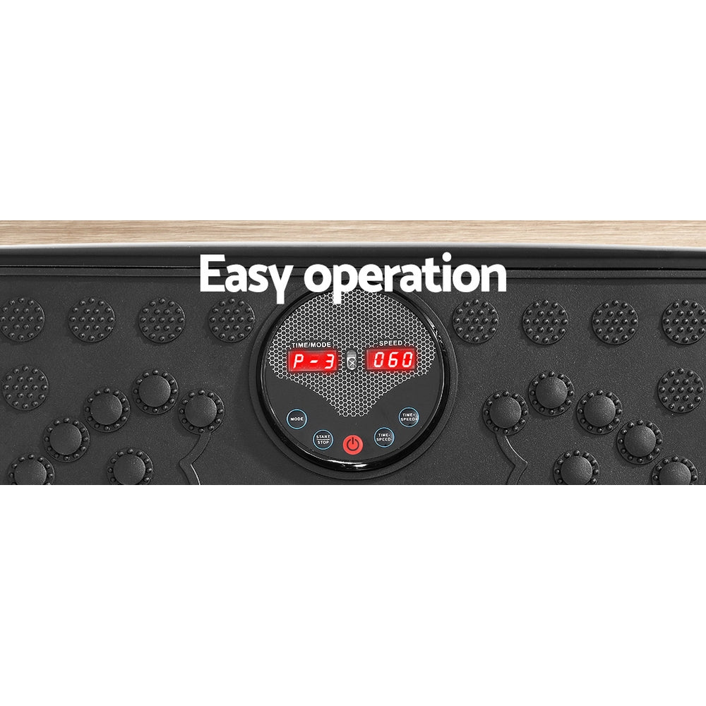 Everfit Vibration Platform Machine Black Home Gym with Resistance Ropes