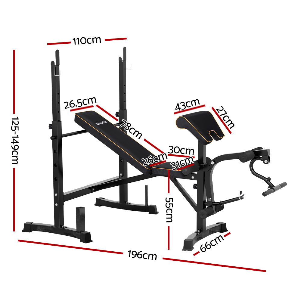 Everfit 10-in-1 Weight Bench Home Gym Station 330kg Black