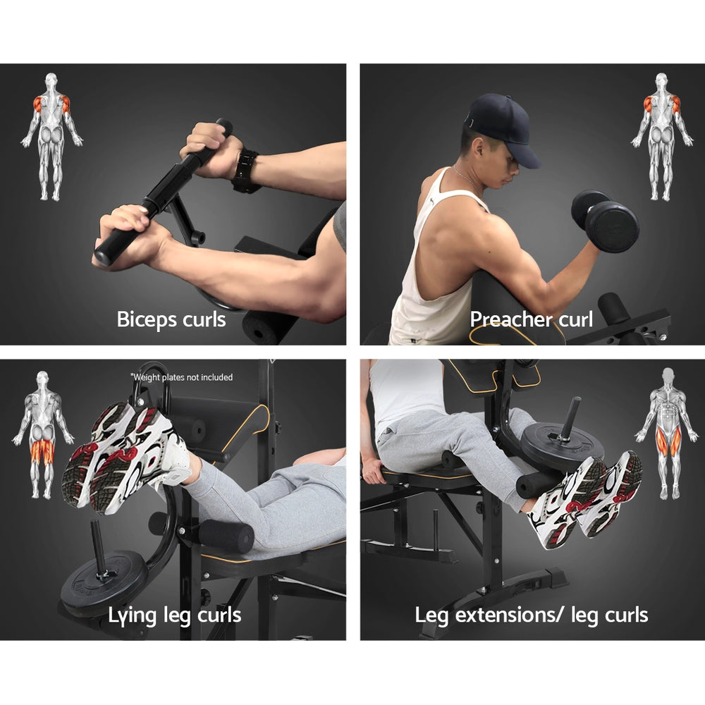 Everfit 10-in-1 Weight Bench Home Gym Station 330kg Black