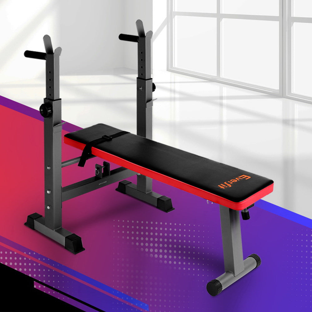 Everfit 200kg Weight Bench Squat Rack Black