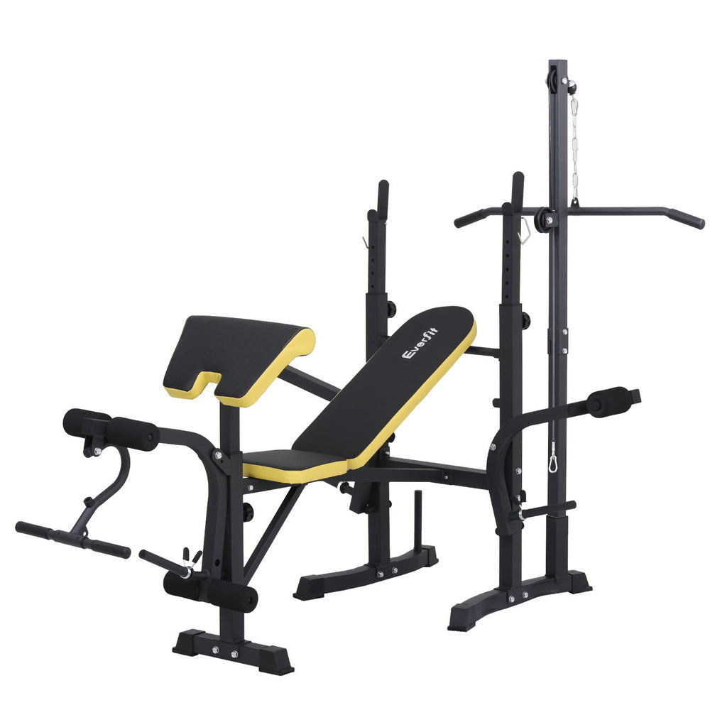 Everfit 14-in-1 Multi-Station Weight Bench Black/Yellow Fitness Equipment
