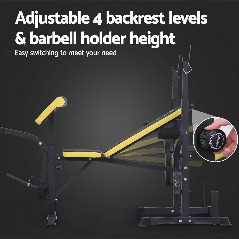 Everfit 14-in-1 Multi-Station Weight Bench Black/Yellow Fitness Equipment
