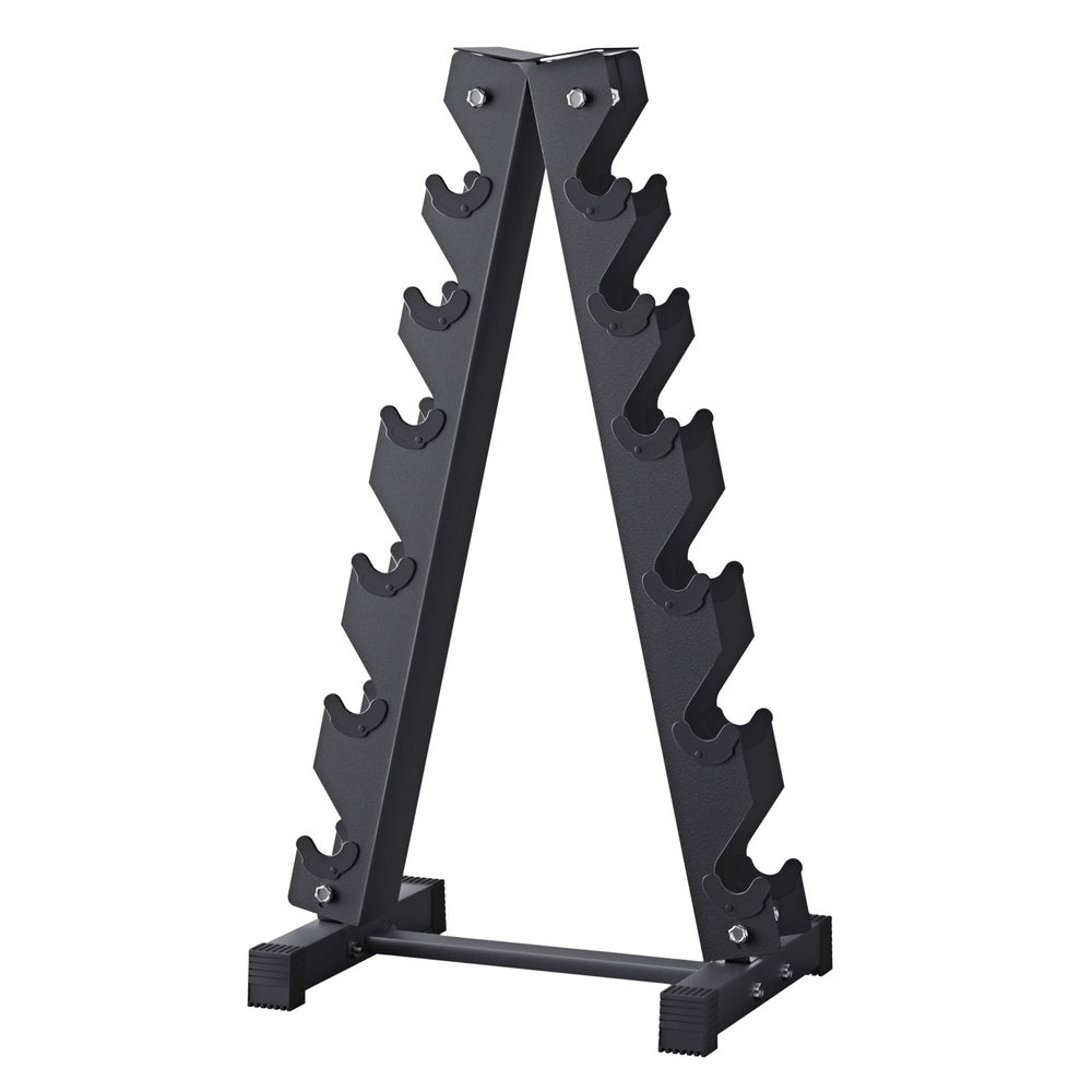 Everfit 6-Tier Dumbbell Rack 200kg Capacity Black