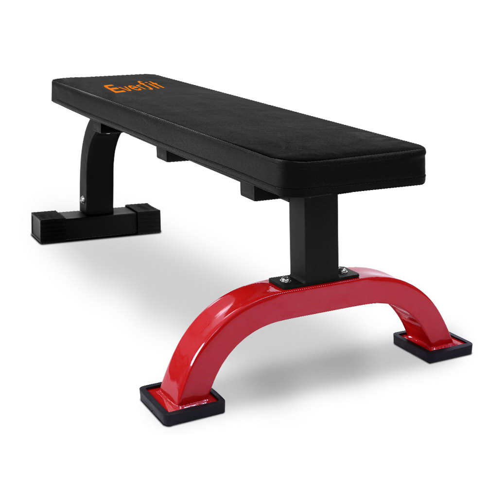 Everfit Flat Weight Bench Press Home Gym 300KG Capacity Black