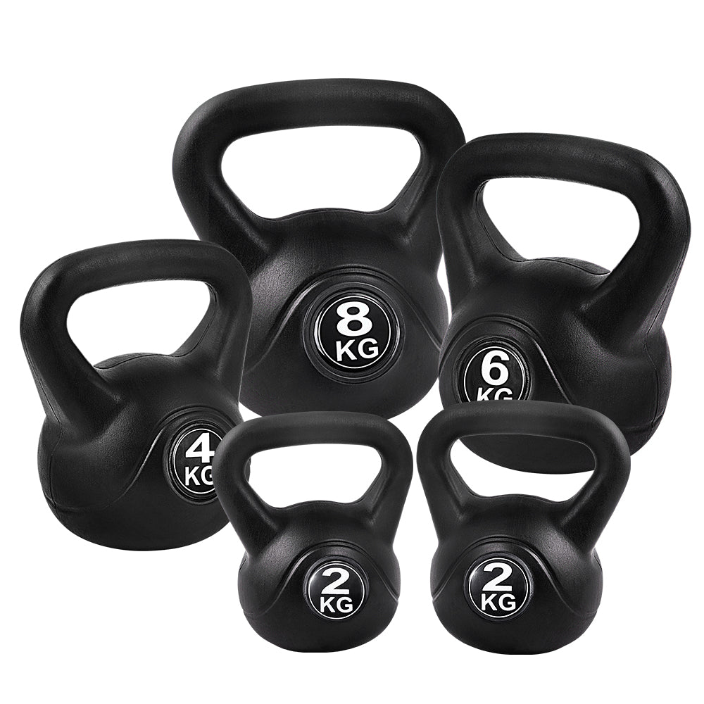 Everfit 22kg Kettlebell Set Weight Lifting Black