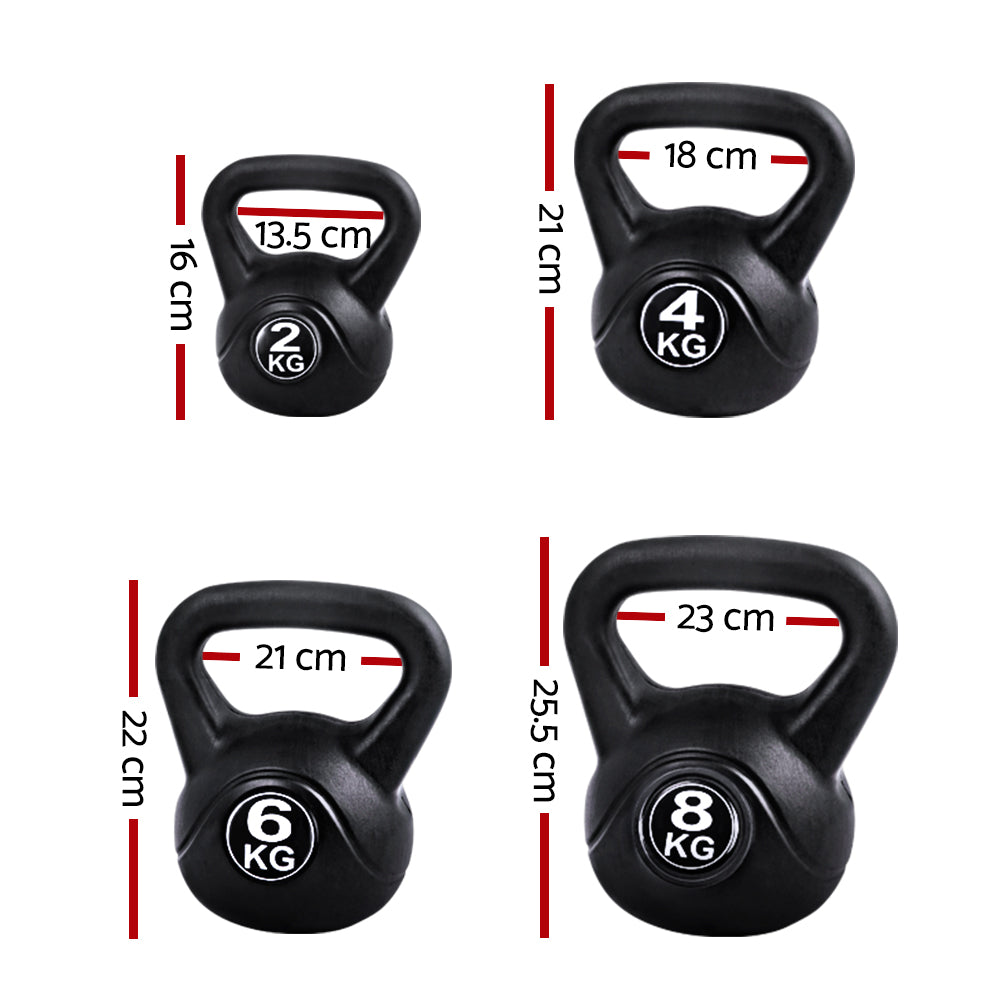 Everfit 22kg Kettlebell Set Weight Lifting Black