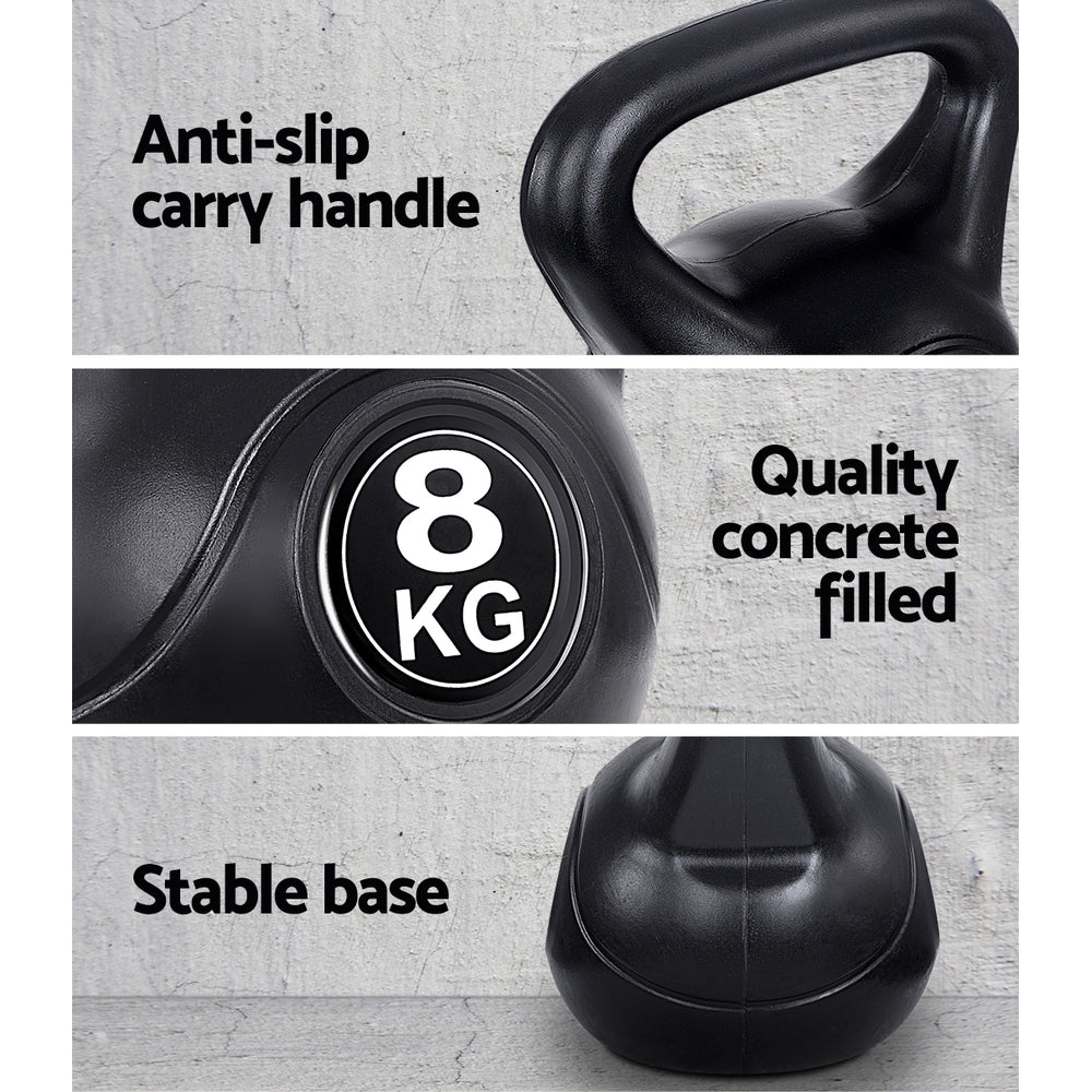 Everfit 22kg Kettlebell Set Weight Lifting Black