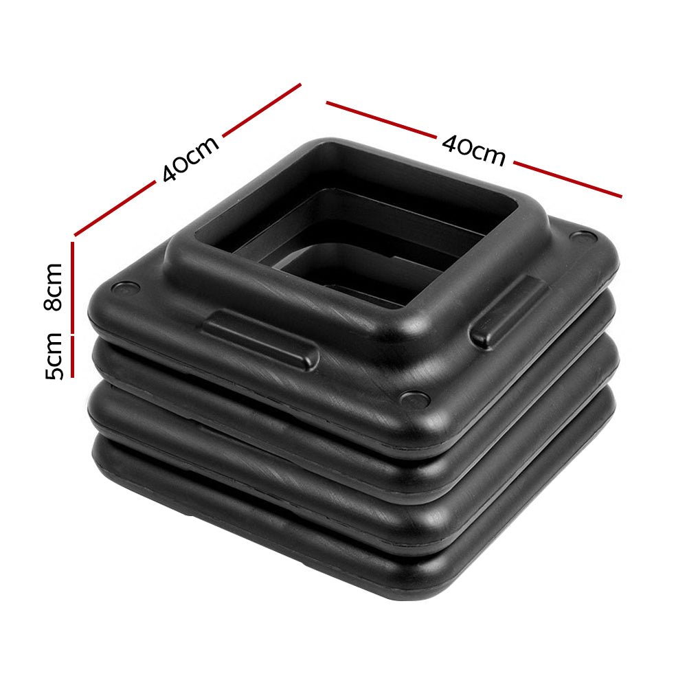 Everfit Aerobic Step Riser Blocks 4 Pack Black