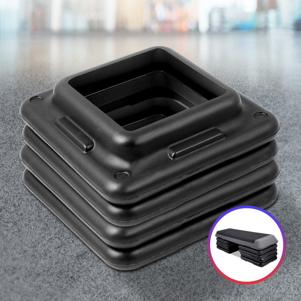 Everfit Aerobic Step Riser Blocks 4 Pack Black