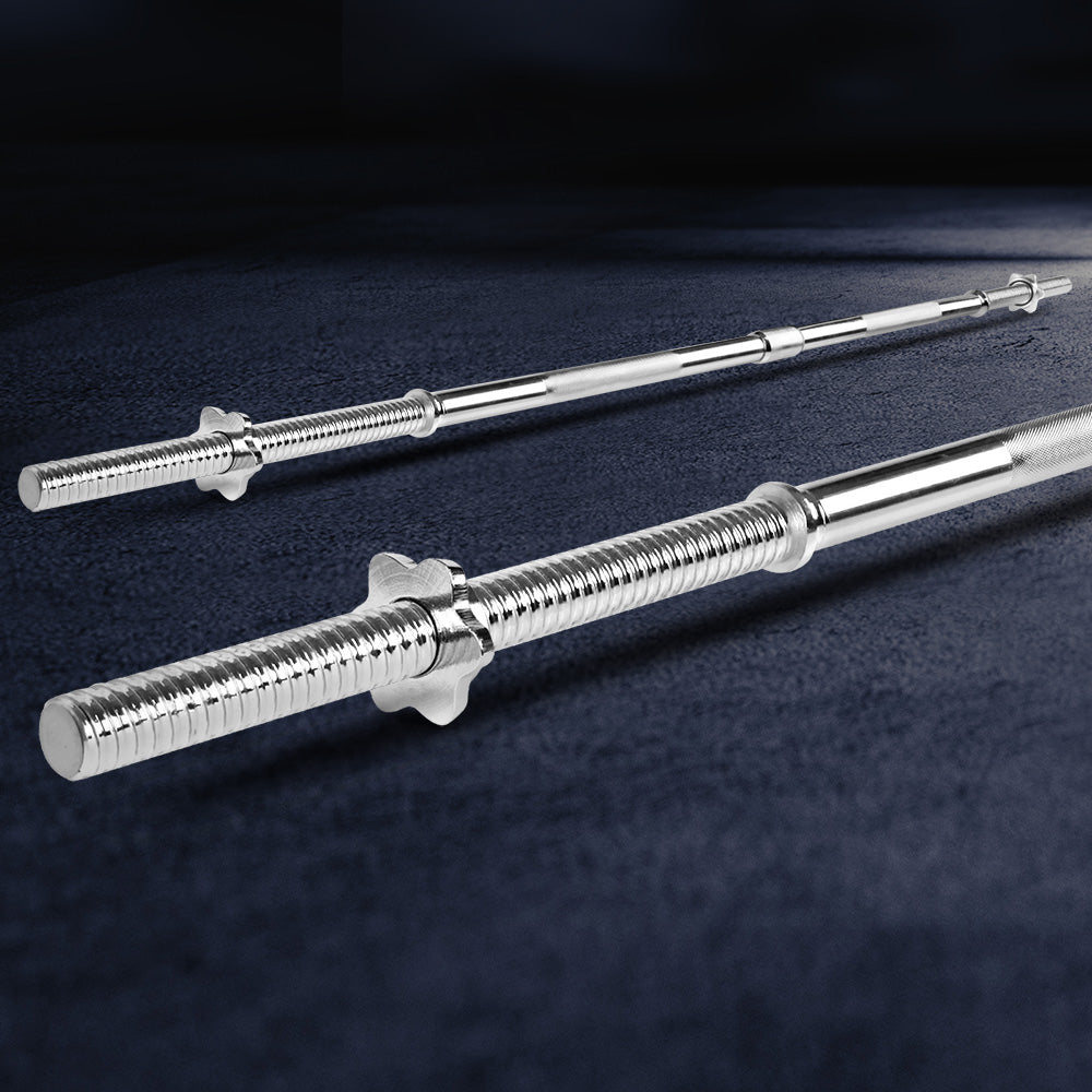 Everfit 168cm Barbell Bar Chrome Steel Fitness Weightlifting Silver