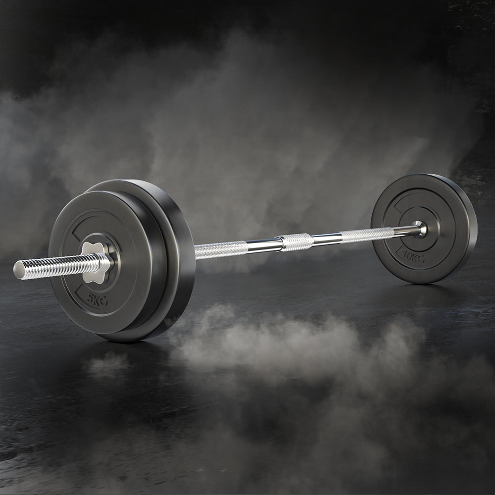 Everfit 38kg Barbell Set with Weight Plates and 168cm Lifting Bar