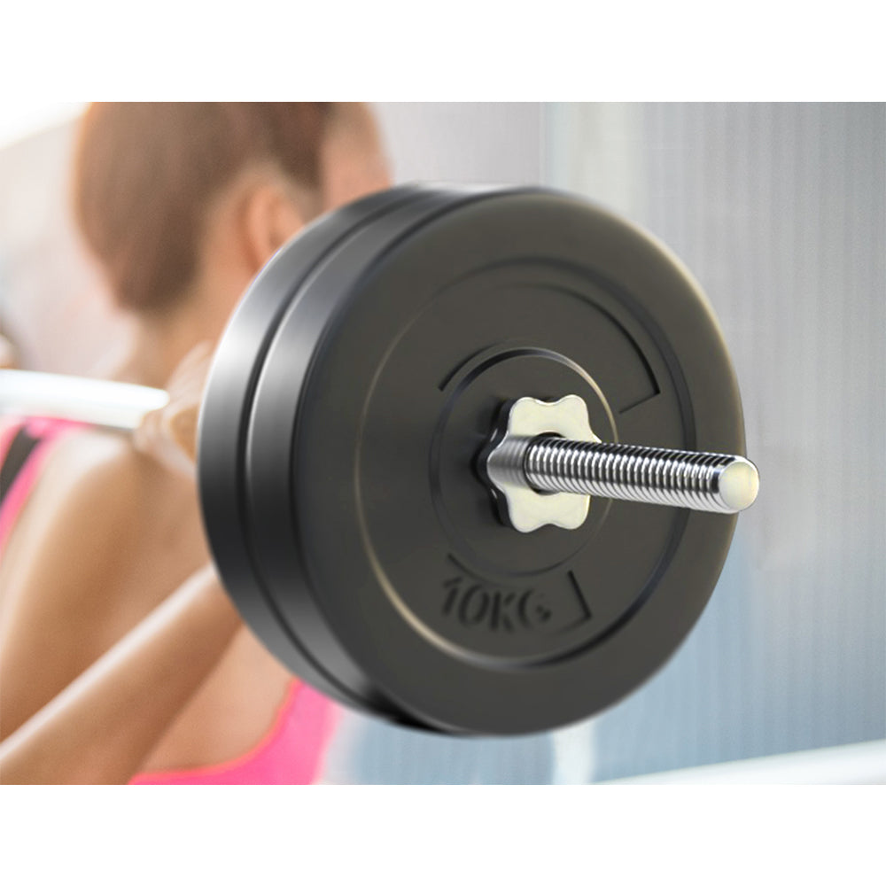 Everfit 48kg Barbell Set Weight Plates Lifting Bench 168cm