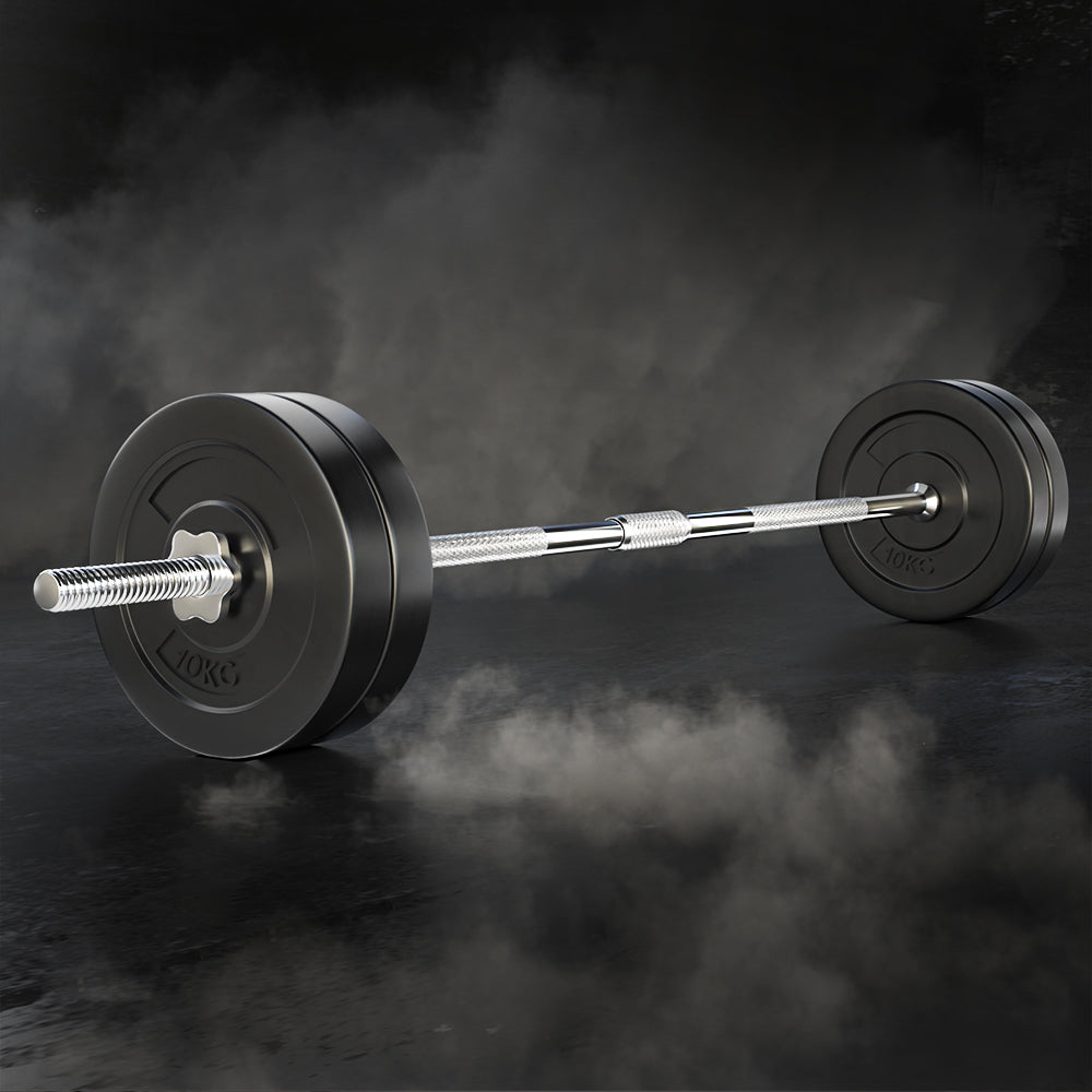 Everfit 48kg Barbell Set Weight Plates Lifting Bench 168cm