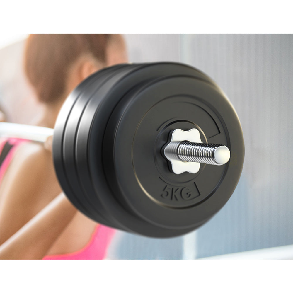 Everfit 78kg Barbell Set Weight Plates Lifting Bench 168cm