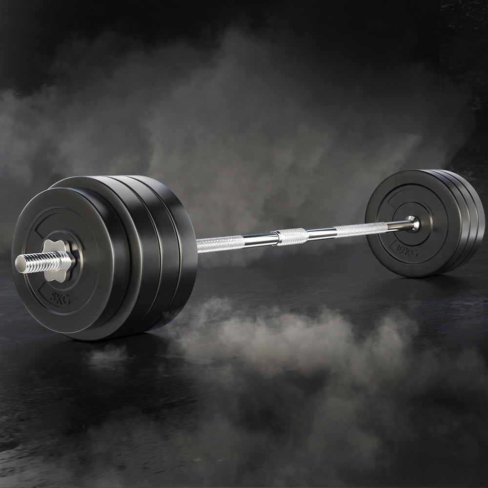 Everfit 78kg Barbell Set Weight Plates Lifting Bench 168cm