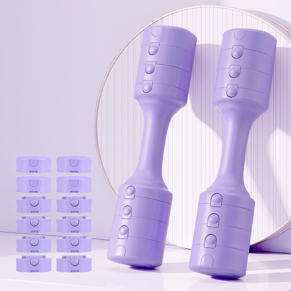 Everfit Adjustable Dumbbell Set 2.5kg x 2 Purple
