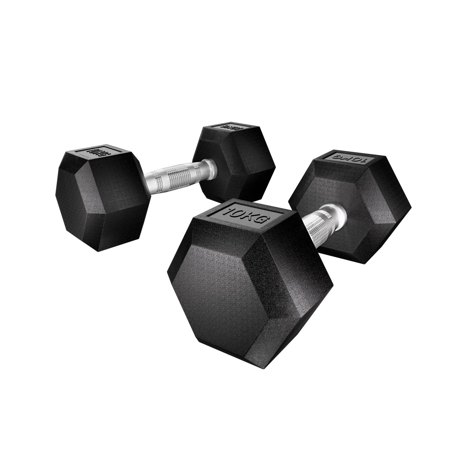 Everfit 20kg Hex Dumbbell Set 2x10kg Black Silver