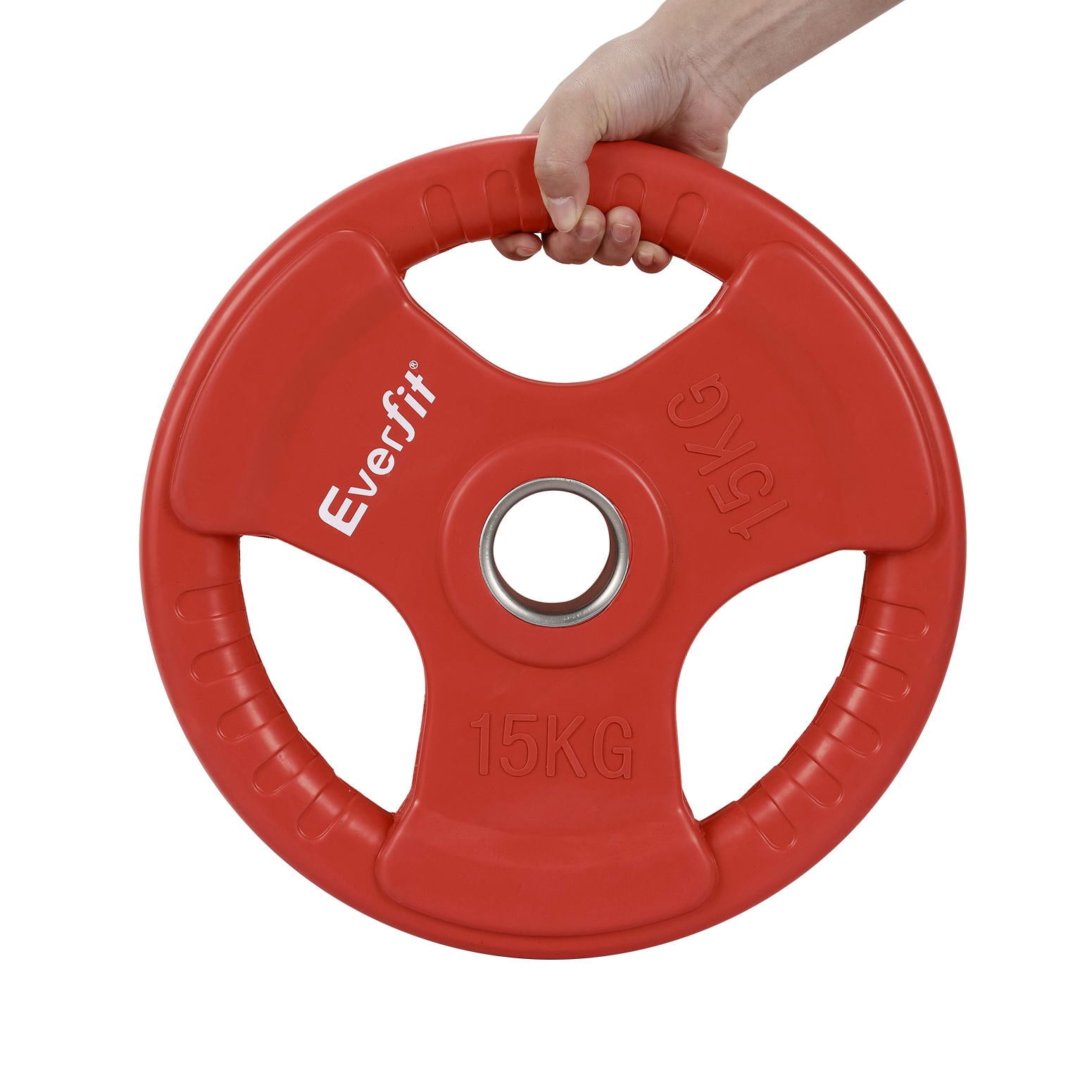 Everfit 15kg Olympic Weight Plate Red Rubber Coated